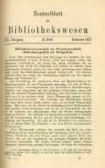 Zentralblatt f&uuml;r Bibliothekswesen. 1923.12 Jg.40 heft 12