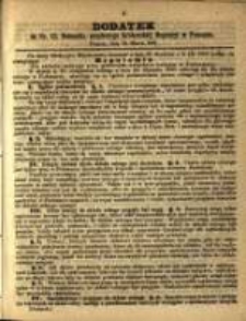 Dodatek do Nr. 12. Dziennika Urzędowego Kr&oacute;lewskiej Regencyi w Poznaniu. Poznań, dnia 19. Marca 1861.