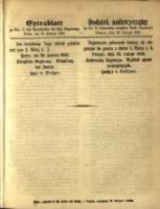 Dodatek nadzwyczajny do Nr. 9. Dziennika urzęd. Kr&oacute;l. Regencyi, Poznań, 26. Lutego 1861.
