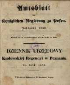 Amtsblatt der K&ouml;niglichen Regierung zu Posen. 1850.01.01 Nr 1