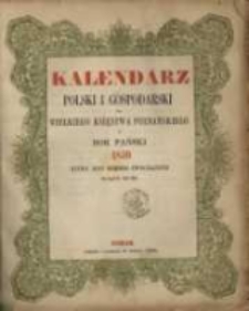 Kalendarz Polski i Gospodarski dla Wielkiego Księstwa Poznańskiego na Rok Pański 1959 kt&oacute;ry jest rokiem zwyczajnym mającym dni 365.