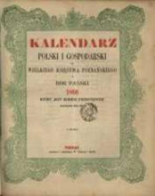 Kalendarz Polski i Gospodarski dla Wielkiego Księstwa Poznańskiego na Rok Pański 1960 który jest rokiem przestępnym mającym dni 366.