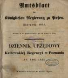 Amtsblatt der K&ouml;niglichen Regierung zu Posen. 1855.01.02 Nr.1