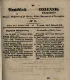 Amtsblatt der K&ouml;niglichen Regierung zu Posen. 1848.11.08 Nro.45
