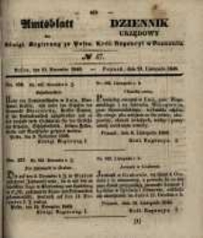 Amtsblatt der K&ouml;niglichen Regierung zu Posen. 1848.11.22 Nro.47