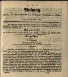 Anhang zu Nr. 44. des Amtsblattes der K&ouml;niglichen Regierung zu Posen. Posen, den 28. October 1856.
