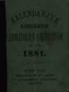 Kalendarzyk Warszawskiego Laboratorium Chemicznego na rok 1881.