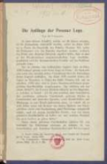 DDie Anf&auml;nge der Posener Loge