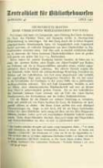 Zentralblatt f&uuml;r Bibliothekswesen. 1924.04 Jg.48 heft 4