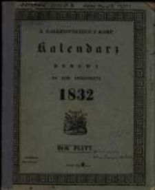 Kalendarz Domowy na Rok Przestępny 1832 maiący dni 366