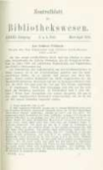 Zentralblatt für Bibliothekswesen. 1916.03-04 Jg.33 heft 3-4