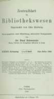 Zentralblatt für Bibliothekswesen. 1915.01-02 Jg.32 heft 1-2