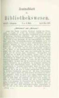 Zentralblatt f&uuml;r Bibliothekswesen. 1915.04-05 Jg.32 heft 4-5
