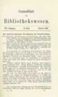 Centralblatt für Bibliothekswesen. 1890.10 Jg.7 heft 10