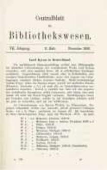 Centralblatt f&uuml;r Bibliothekswesen. 1890.11 Jg.7 heft 11