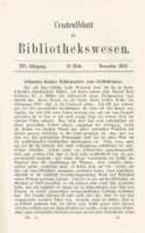 Centralblatt f&uuml;r Bibliothekswesen. 1890.12 Jg.7 heft 12