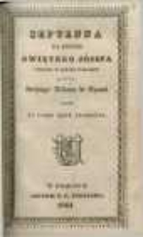 Septenna na honor Swiętego J&oacute;zefa wydana w języku włoskim przez Swiętego Alfonsa de Liguori teraz na polski język przełożona