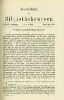 Zentralblatt f&uuml;r Bibliothekswesen. 1922.04-05 Jg.39 heft 4-5