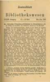 Zentralblatt für Bibliothekswesen. 1922.11-12 Jg.39 heft 11-12