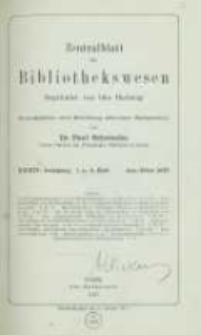 Zentralblatt f&uuml;r Bibliothekswesen. 1917.01-02 Jg.34 heft 1-2