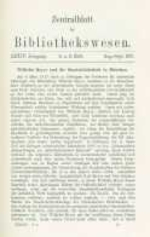 Zentralblatt f&uuml;r Bibliothekswesen. 1917.08-09 Jg.34 heft 8-9