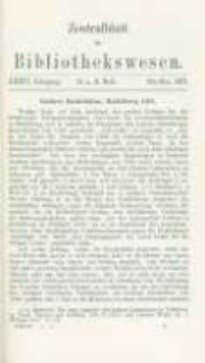 Zentralblatt f&uuml;r Bibliothekswesen. 1917.10-11 Jg.34 heft 10-11