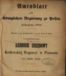 Amtsblatt der K&ouml;niglichen Regierung zu Posen. 1860.01.03 Nro.1