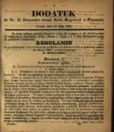 Dodatek do Nr. 21. Dziennika Urzęd. Kr&oacute;l. Regencyi w Poznaniu. Poznań, dnia 22. Maja 1860.