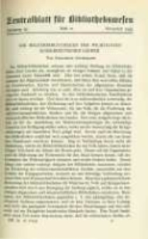 Zentralblatt für Bibliothekswesen. 1933.11 Jg.50 heft 11