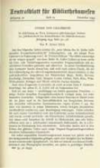 Zentralblatt f&uuml;r Bibliothekswesen. 1933.12 Jg.50 heft 12
