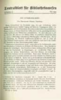 Zentralblatt f&uuml;r Bibliothekswesen. 1935.05 Jg.52 heft 5