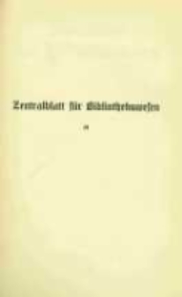 Zentralblatt f&uuml;r Bibliothekswesen. 1934.01-02 Jg.51 heft 1-2