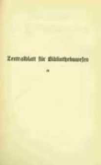 Zentralblatt für Bibliothekswesen. 1934.01-02 Jg.51 heft 1-2