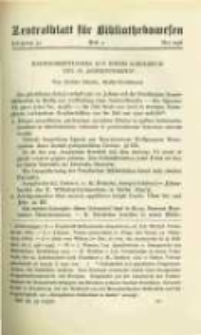 Zentralblatt f&uuml;r Bibliothekswesen. 1936.05 Jg.53 heft 5