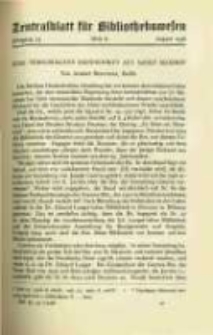 Zentralblatt f&uuml;r Bibliothekswesen. 1936.08 Jg.53 heft 8