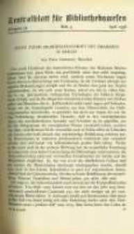Zentralblatt f&uuml;r Bibliothekswesen. 1938.04 Jg.55 heft 4