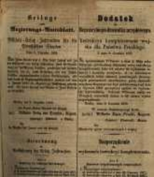 Beilage zum Regierungs-Amtsblatt. Militar=Ersatz=Instruction f&uuml;r die Preussischen Staaten vom 9. Dezember 1858