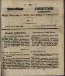 Amtsblatt der K&ouml;niglichen Regierung zu Posen. 1847.04.27 Nro.17