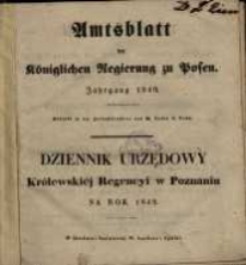 Wykaz urządzeń i obwieszczeń w Dzienniku Urzędowym Kr&oacute;lewskiej Regencyi w Poznaniu od Numeru 1. (dnia 2. Stycznia) do włącznie Numeru 26. (dnia 26. Czerwca) 1849. zawartych