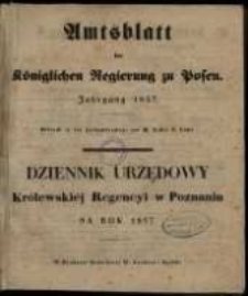 Amtsblatt der K&ouml;niglichen Regierung zu Posen. 1857.01.06 Nro.1