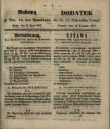 Anhang zu Nro. 15. des Amtsblatts ... Posen, den 14. April 1857