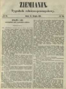 Ziemianin. Tygodnik rolniczo-przemysłowy 1861.08.31 Nr35