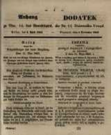 Dodatek do Nr. 14. Dziennika Urzęd. Poznań, 4. Kwietnia 1854
