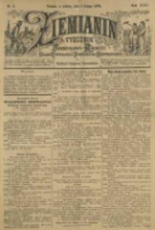 Ziemianin. Tygodnik przemysłowo-rolniczy; organ Centralnego Towarzystwa Gospodarczego w Wielkiem Księstwie Poznańskiem 1899.02.04 R.49 Nr5