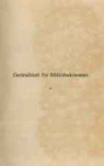 Centralblatt f&uuml;r Bibliothekswesen. 1887.01 Jg.4 heft 1