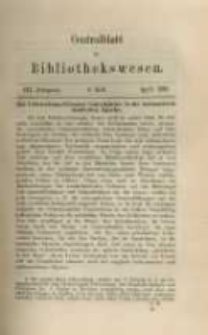 Centralblatt f&uuml;r Bibliothekswesen. 1886.04 Jg.3 heft 4