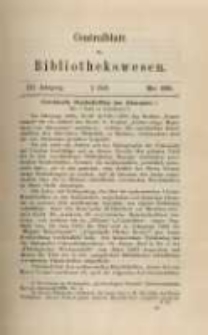 Centralblatt f&uuml;r Bibliothekswesen. 1886.05 Jg.3 heft 5
