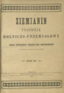 Ziemianin. Tygodnik przemysłowo-rolniczy; organ Centralnego Towarzystwa Gospodarczego w Wielkiem Księstwie Poznańskiem 1901.01.05 R.51 Nr1