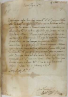 List Cintiusa do króla Zygmunta III, Rzym 05.02.1600