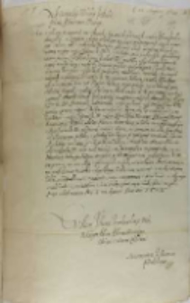 List mieszkańców Kamieńca Pomorskiego do króla Zygmunta III, 28.08.1602